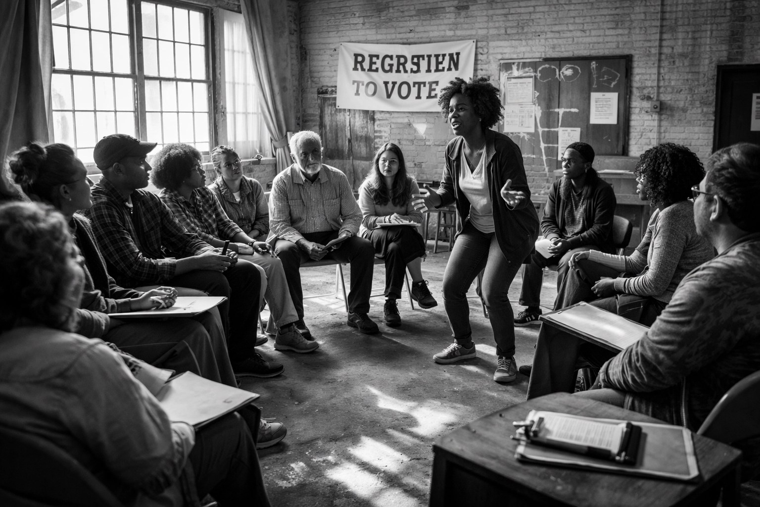 Community activists in Brooklyn gather to organize and discuss cannabis legalization and voter engagement ahead of the 2026 midterms.