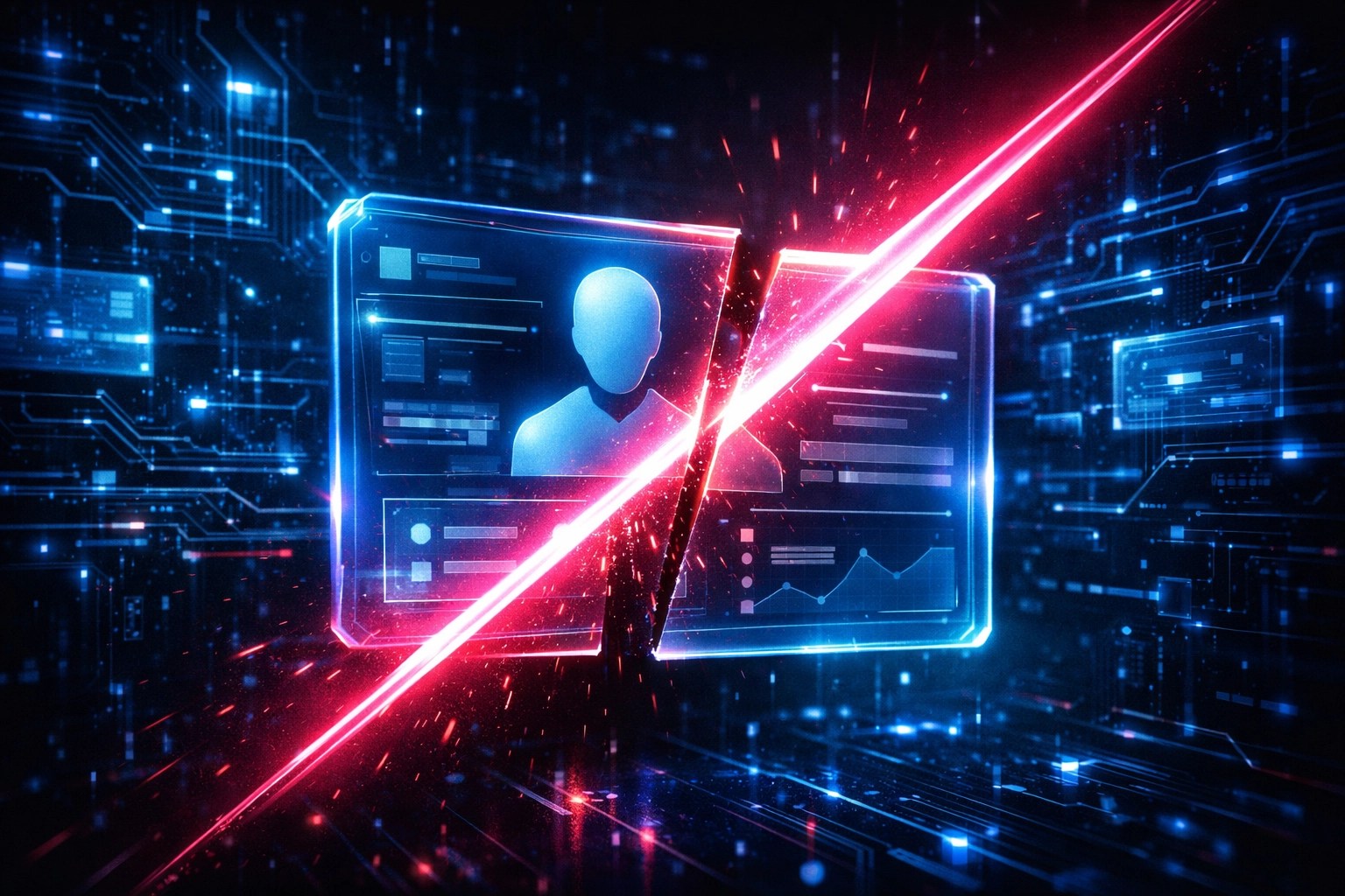 Automated access revocation dashboard showing secure digital offboarding and IAM compliance controls.