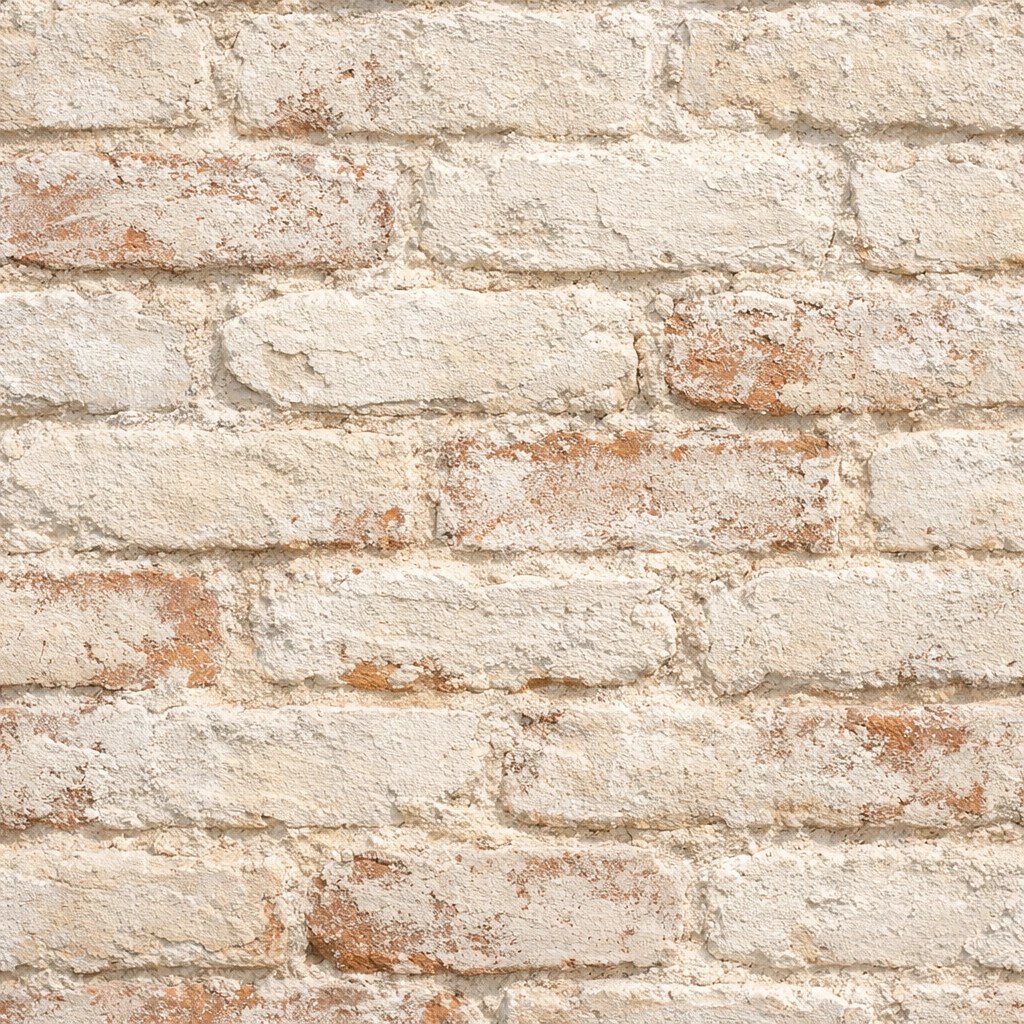 Close-up of limewash brick showing natural chalking and textured patina effect