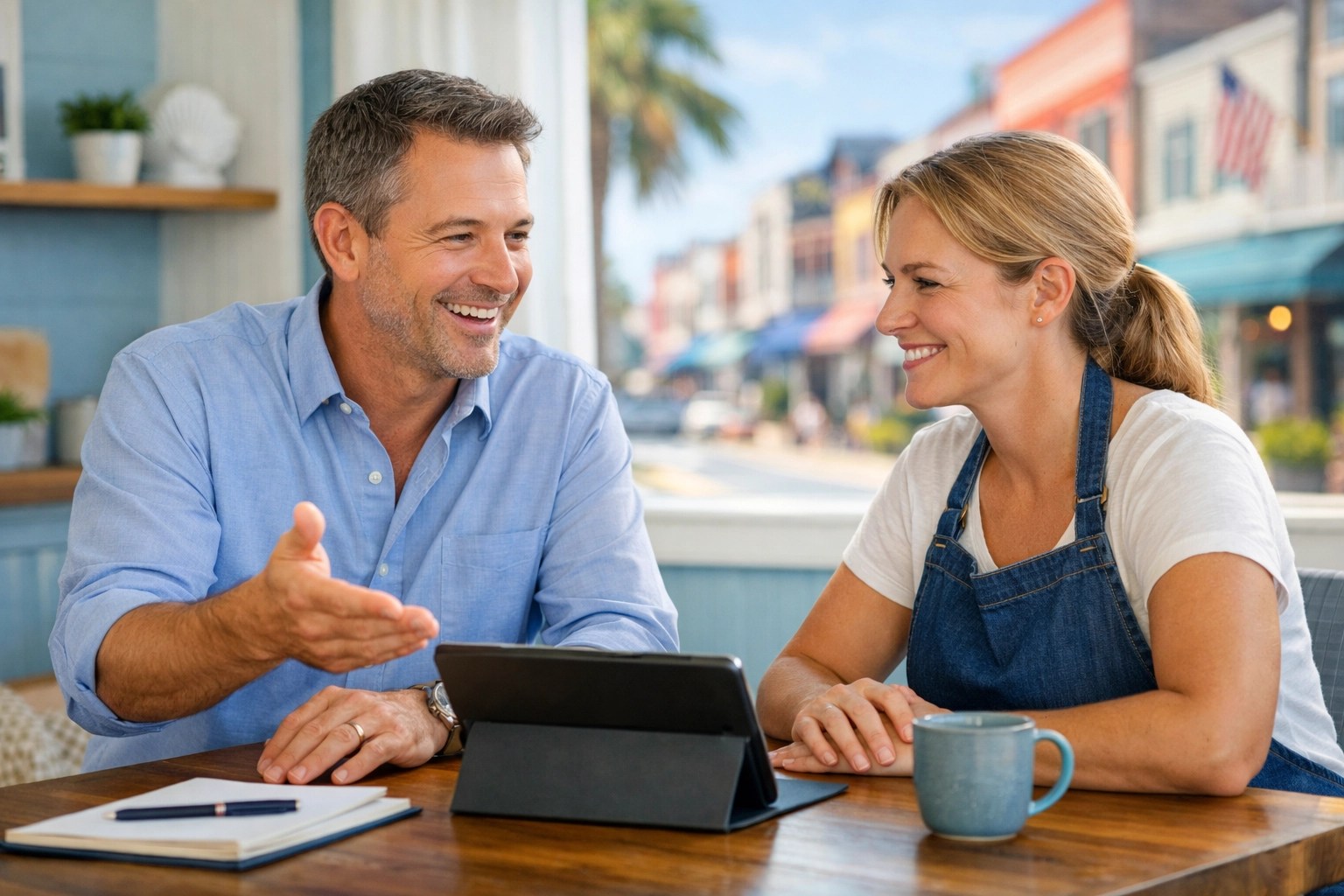 Expert insurance advisor providing personalized group health insurance guidance to a small business owner.