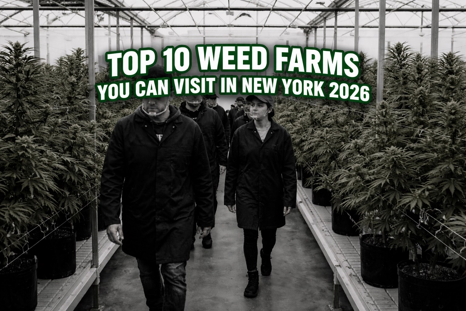 Mature cannabis plants growing outdoors in neat rows on a New York farm representing local cultivation and the agricultural side of the New York cannabis community.