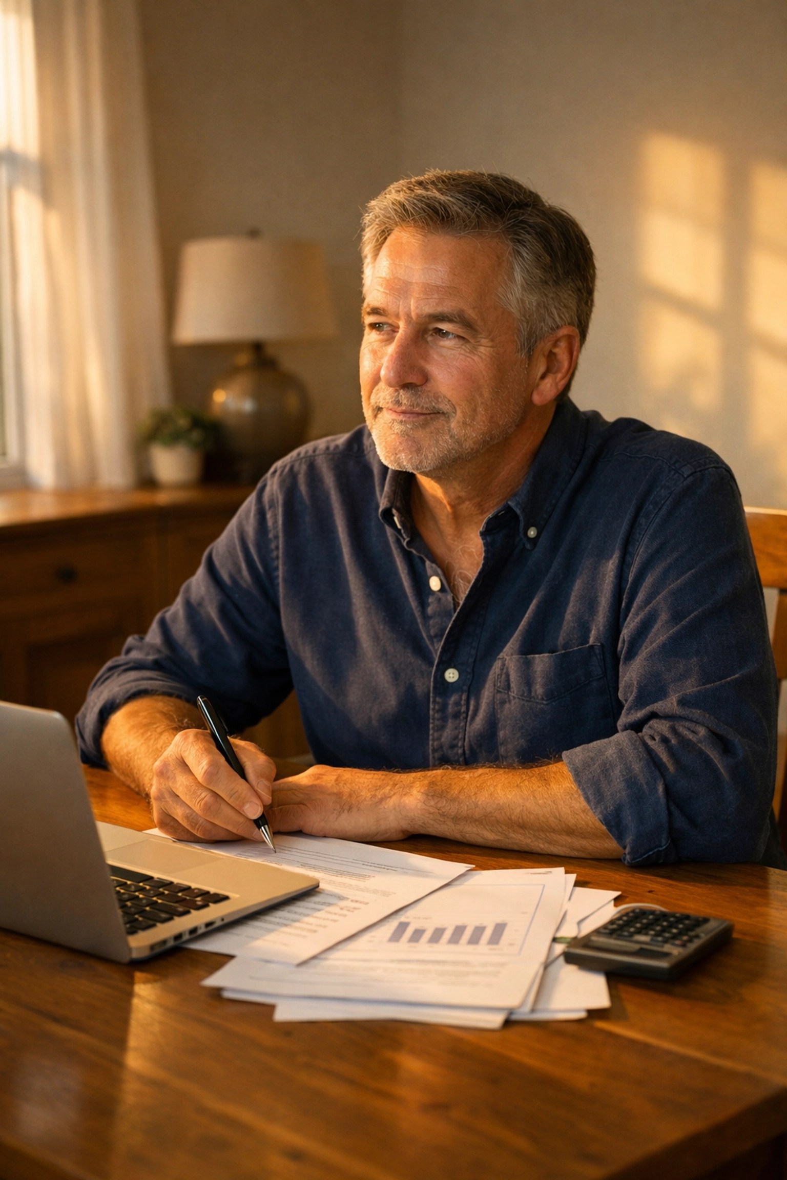 A man reviewing his retirement savings plan on a laptop during the 2026 Roth catch-up rule change.
