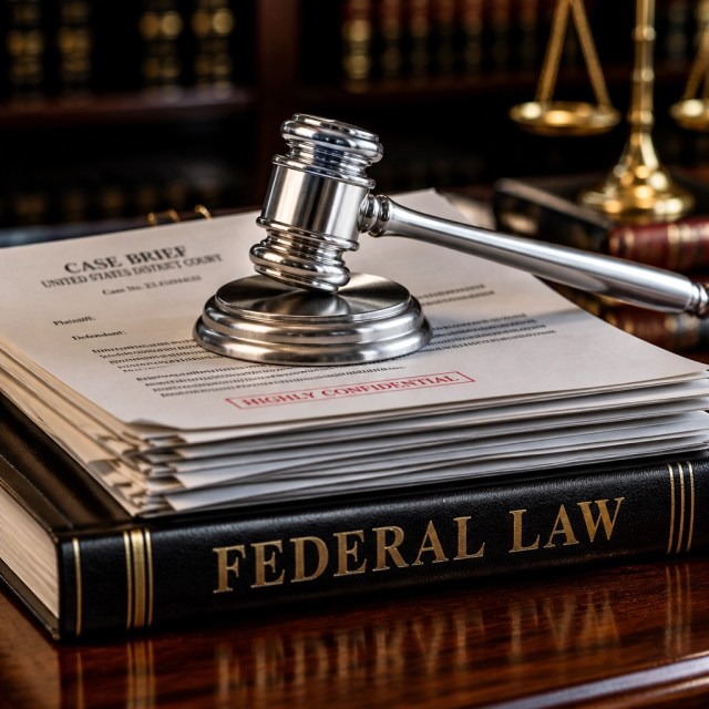 A polished wooden gavel rests atop a stack of legal documents, symbolizing the high-stakes legal battle over New York City's rent policy.