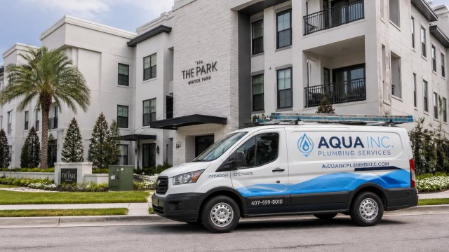 Aqua Inc. service vehicle at a managed property in Winter Park