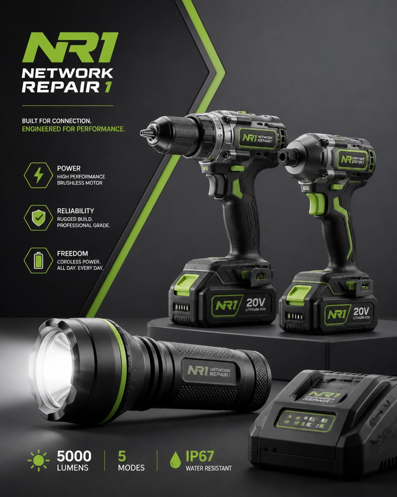 Modern Power Tools and Flashlights