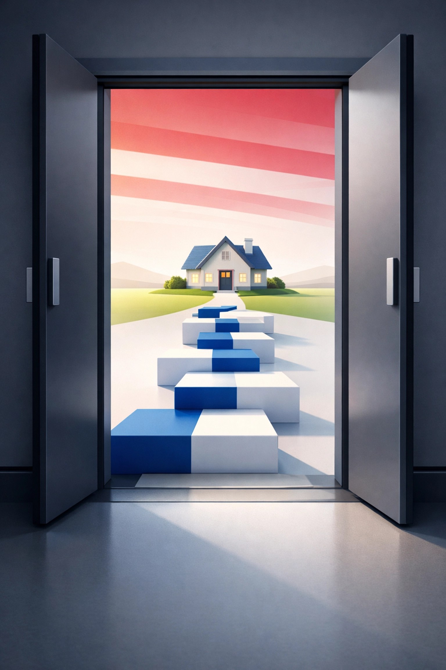 Open doorway path representing military families securing a home using the Hometown Hero Credit program.