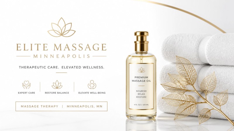 Luxury clinical setting with gold accents and essential oils for restorative therapy