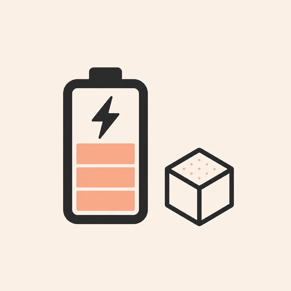 Minimalist icon representing energy and glucose levels