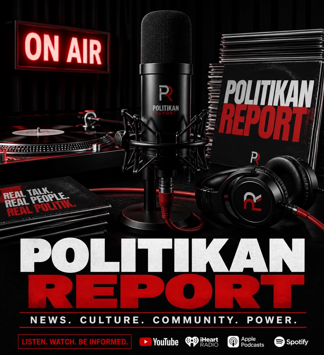 Professional broadcast setup representing PolitiKan’s mission to provide authentic urban culture news.