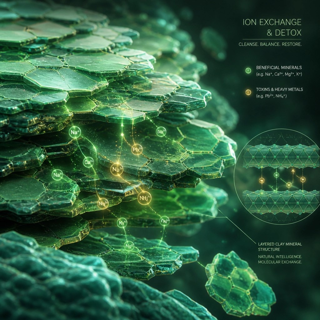 Abstract mineral structure of healing clay