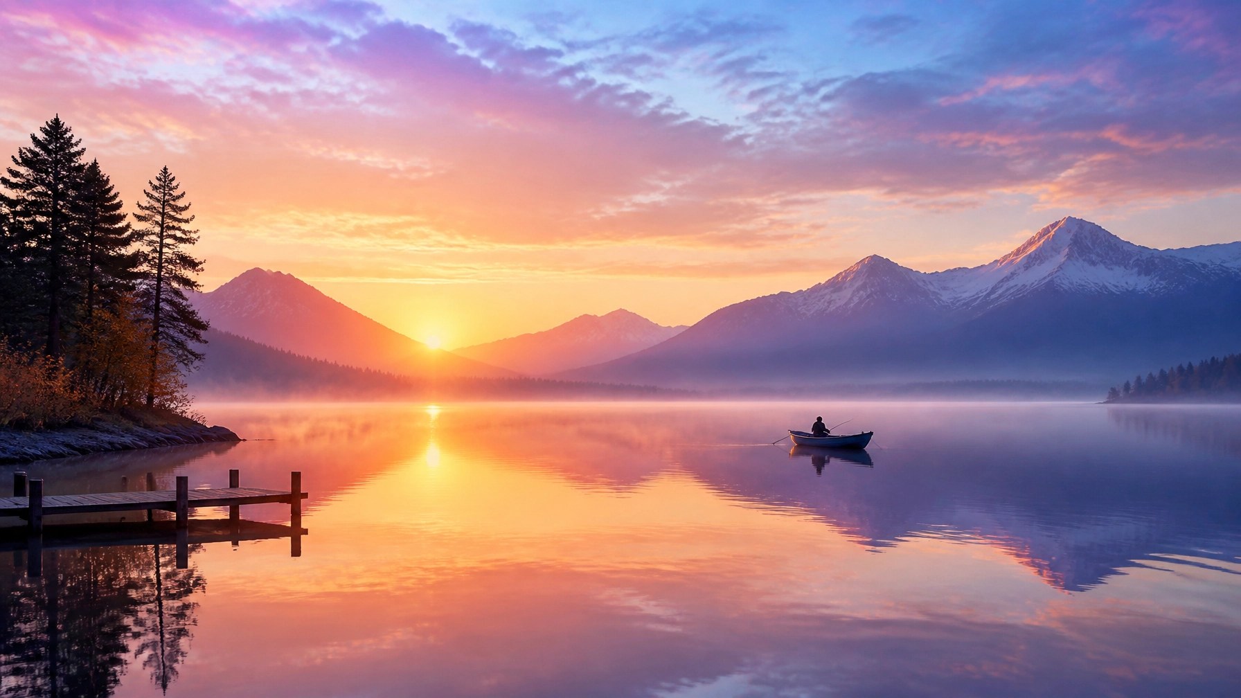A calm lake at sunrise, representing the peace and tranquility that comes with having your affairs in order.