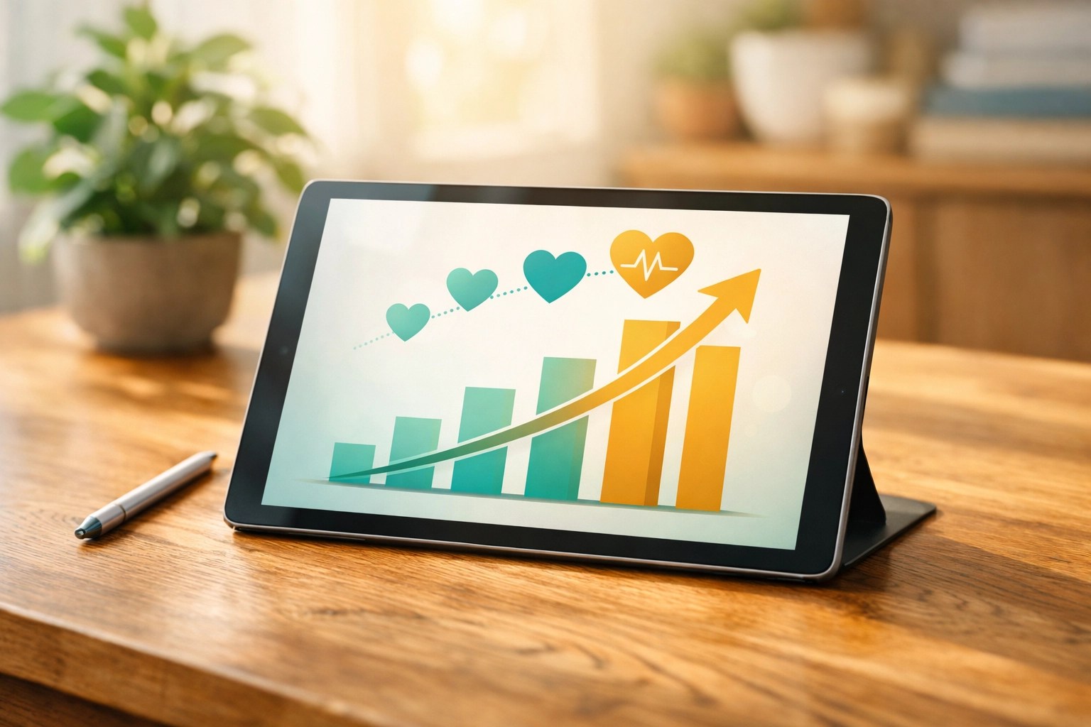 Digital tablet displaying a health insurance infographic for Medicare Advantage plan benefits.