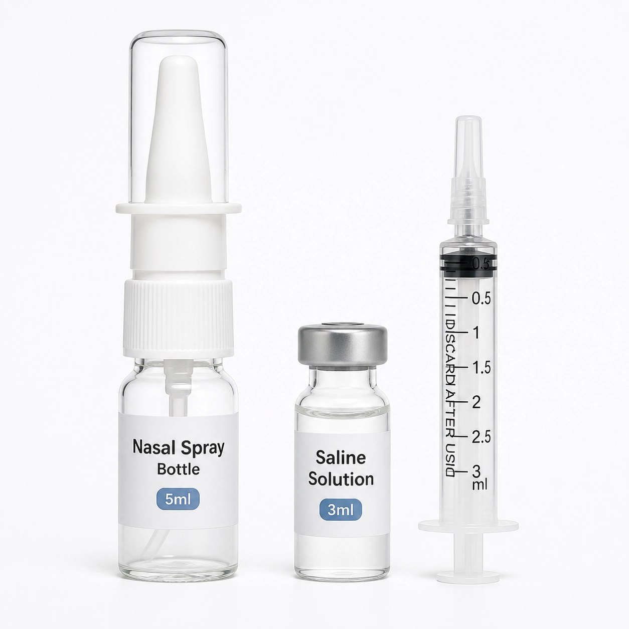 Nasal Spray Kit with bottle and mixing syringe