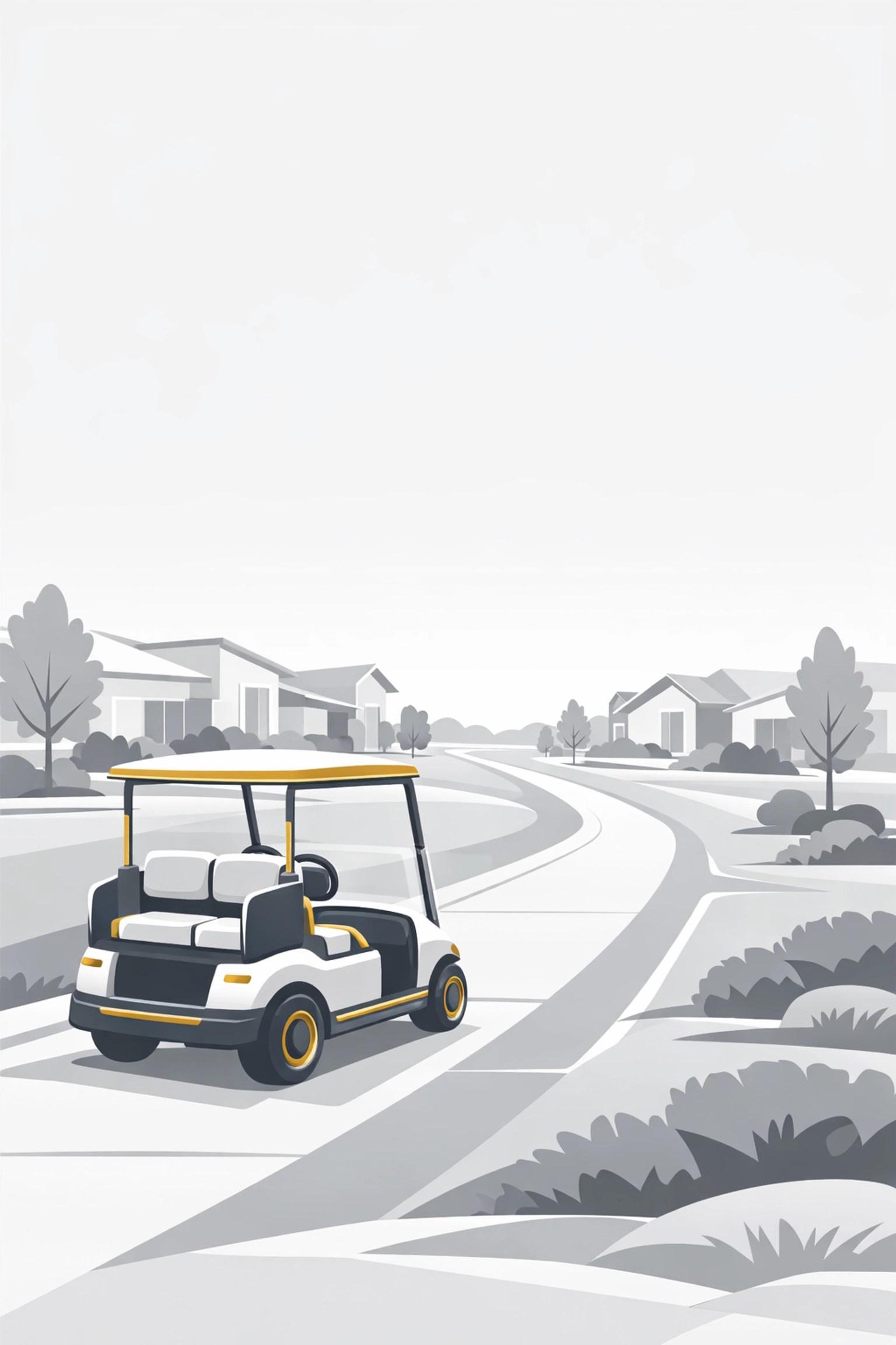 Golf cart pathway through Summerville neighborhood showing walkable community living