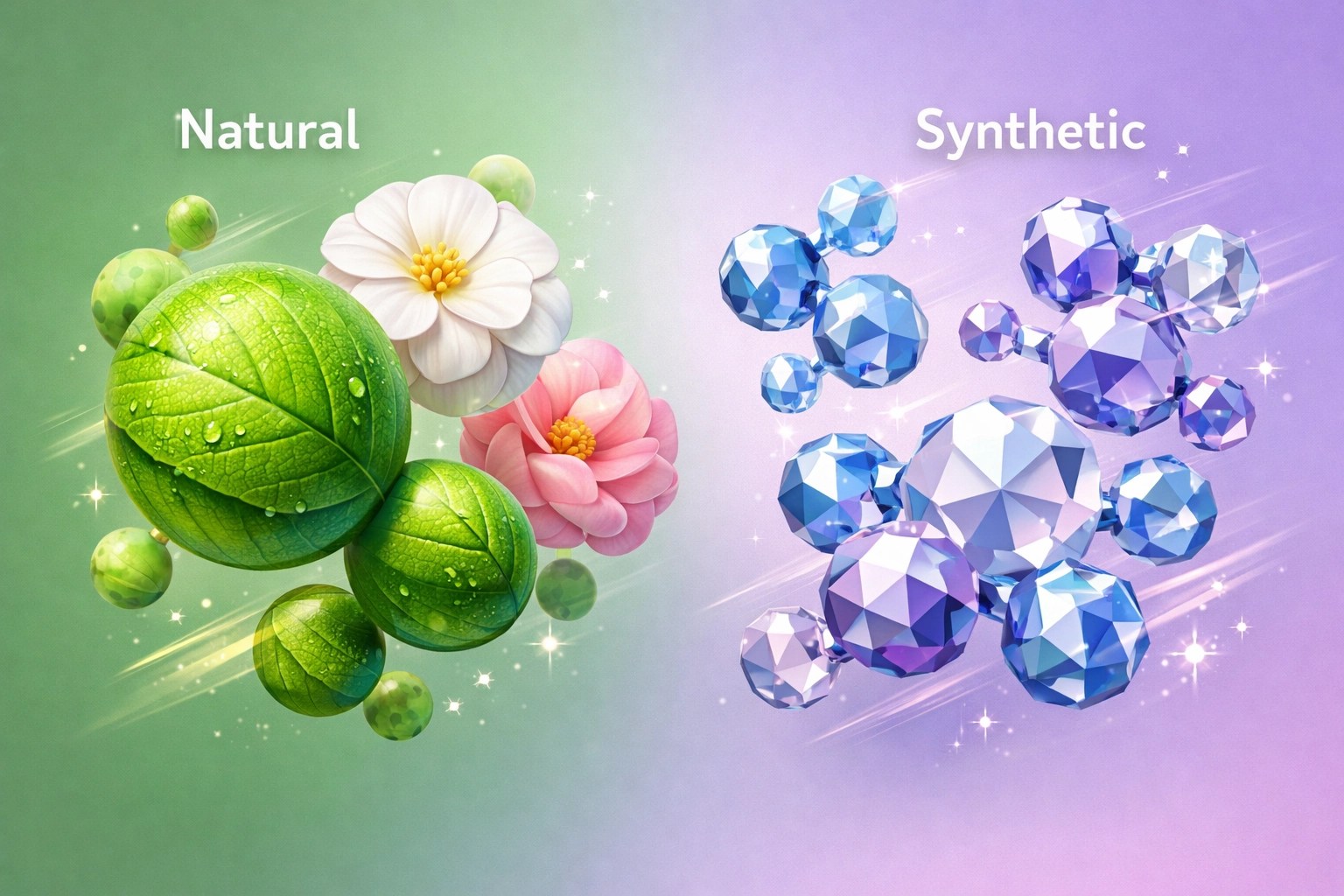Comparison of natural and synthetic fragrance molecules in deodorant formulations