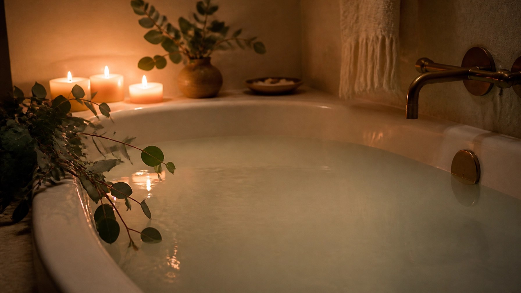 A relaxing mineral clay bath