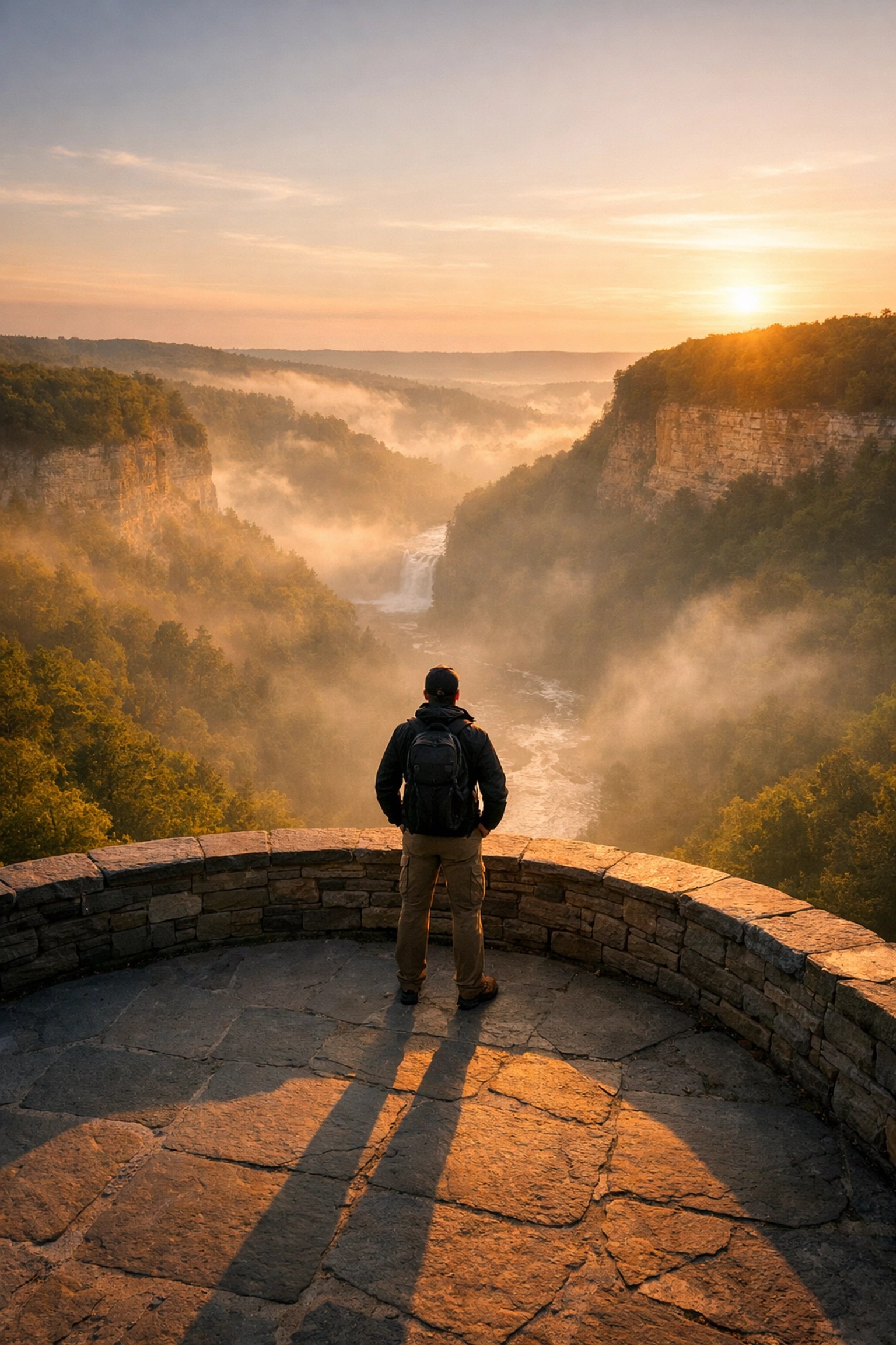 New Yorker standing on a scenic overlook prepared for the 2026 Essential Plan income cliff transition.