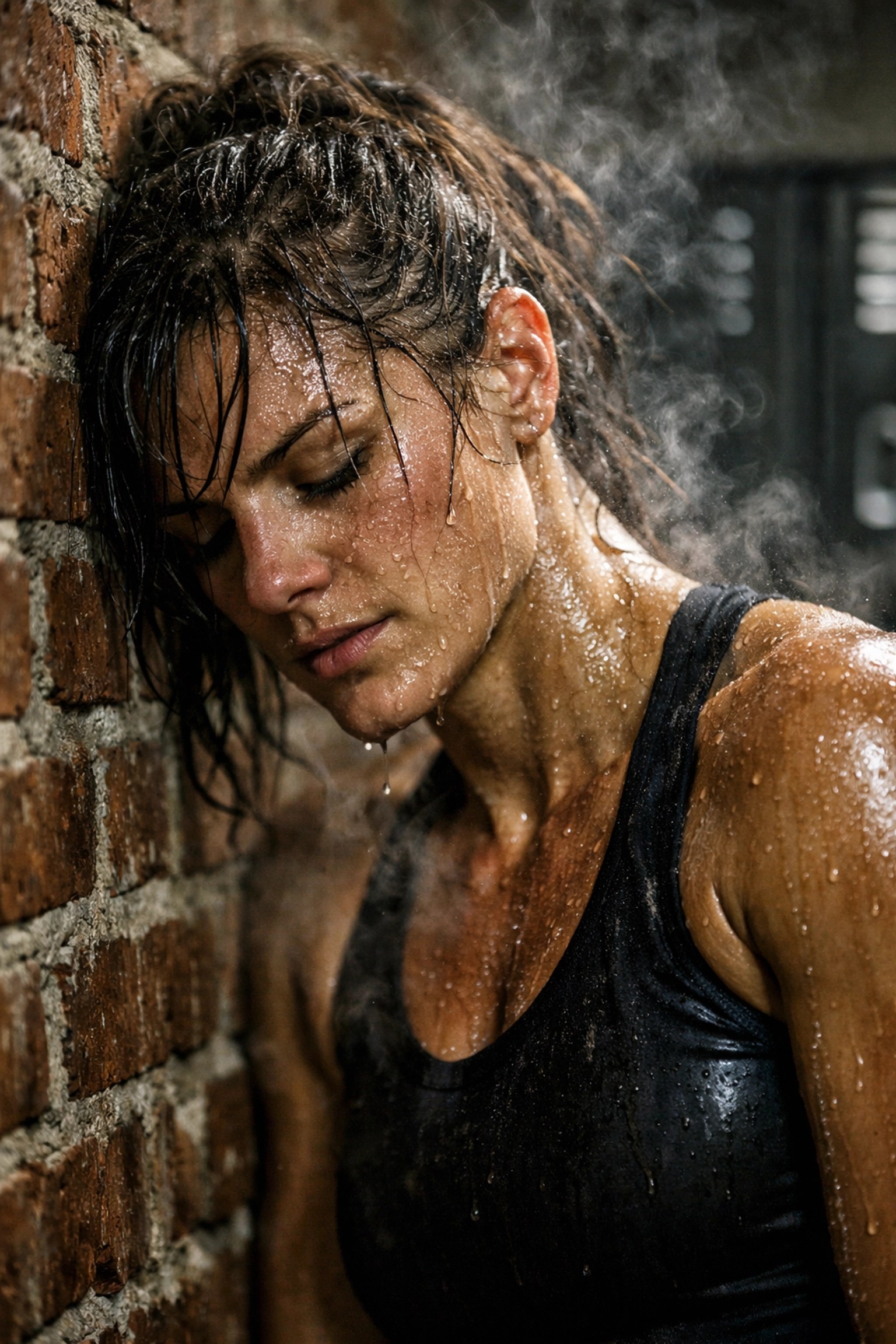 Elite athlete in a locker room after training, highlighting the need for specialized sports recovery.