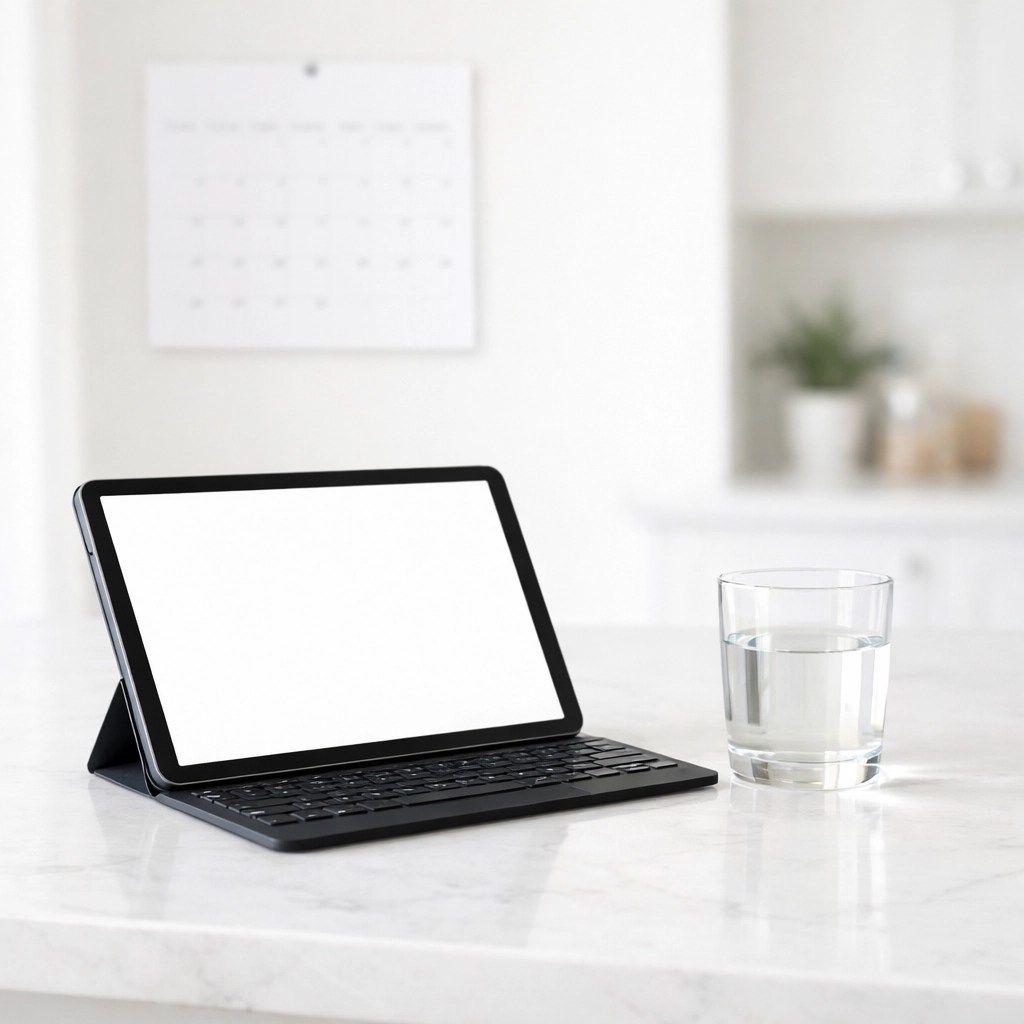 Managing medical transportation schedules and appointment checklists on a digital tablet.