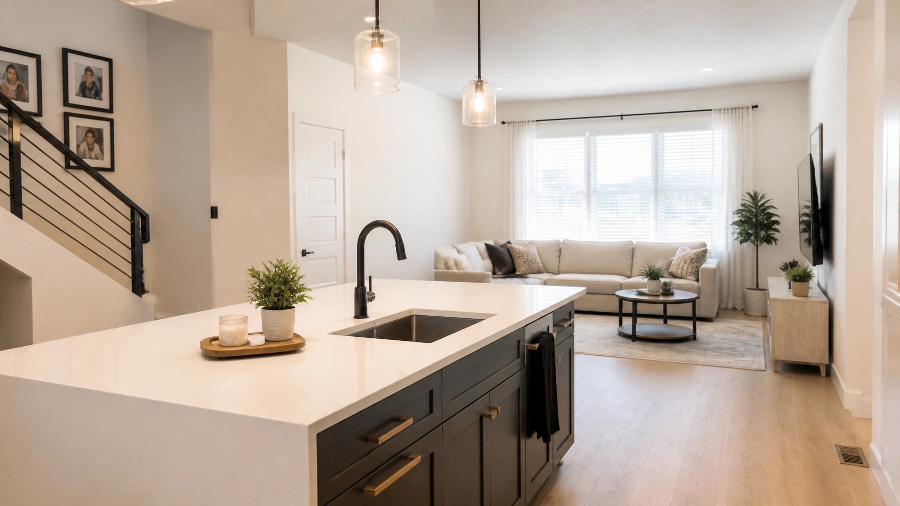 A bright and modern kitchen representing the comfort of a new home
