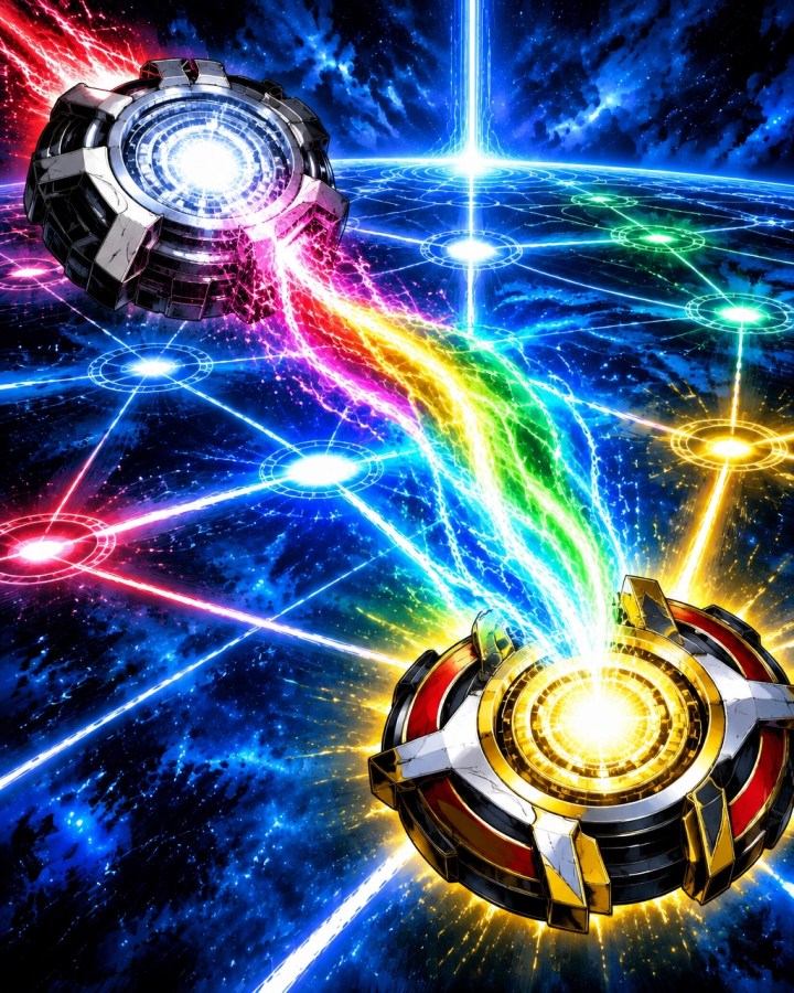 Abstract Grid power transfer between two futuristic morphers