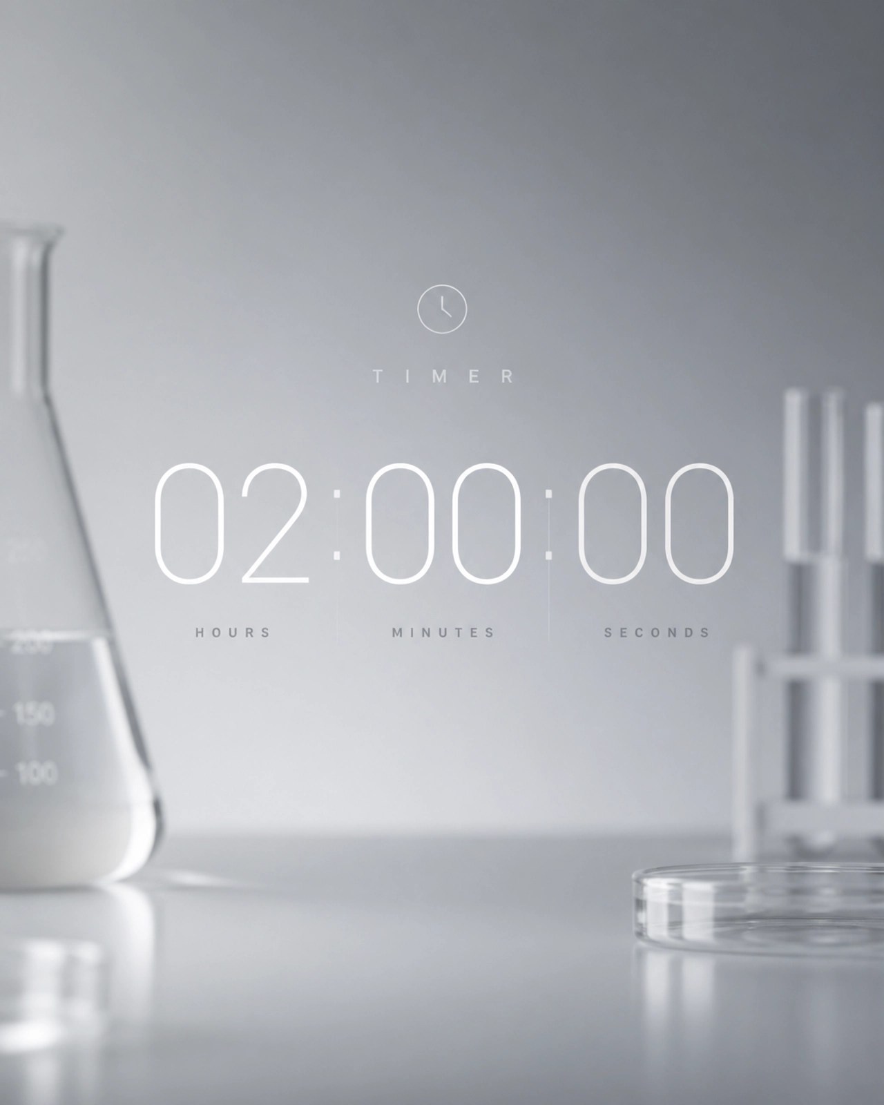 Minimalist digital timer showing 2 hours