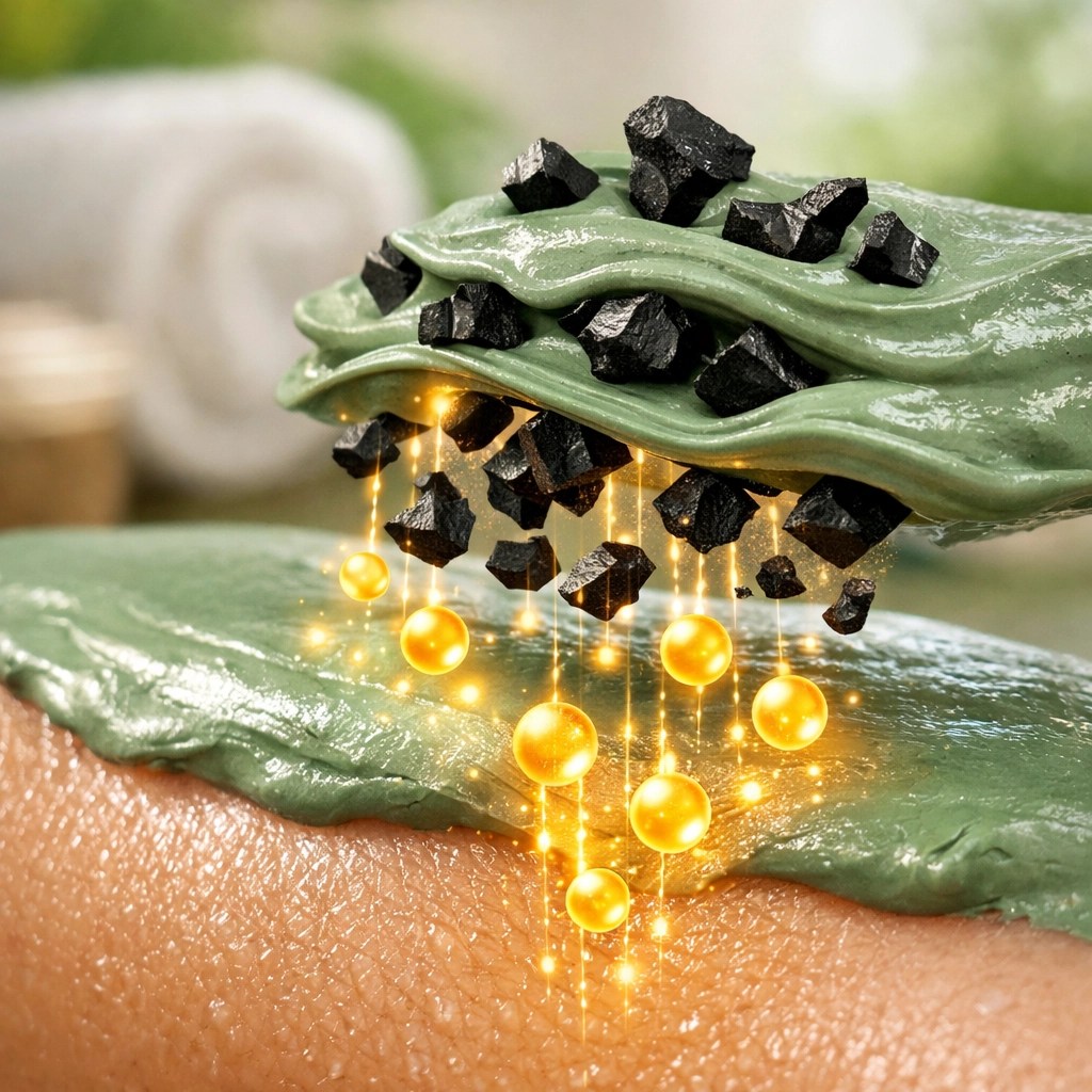 French green clay drawing out impurities while releasing minerals to protect the skin barrier.