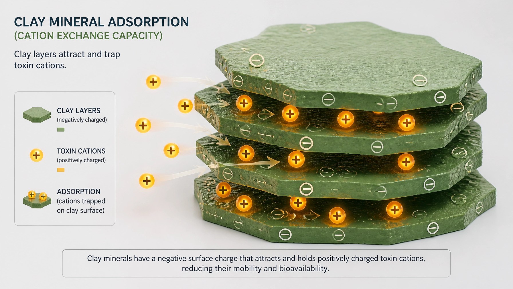 How clay attracts toxins