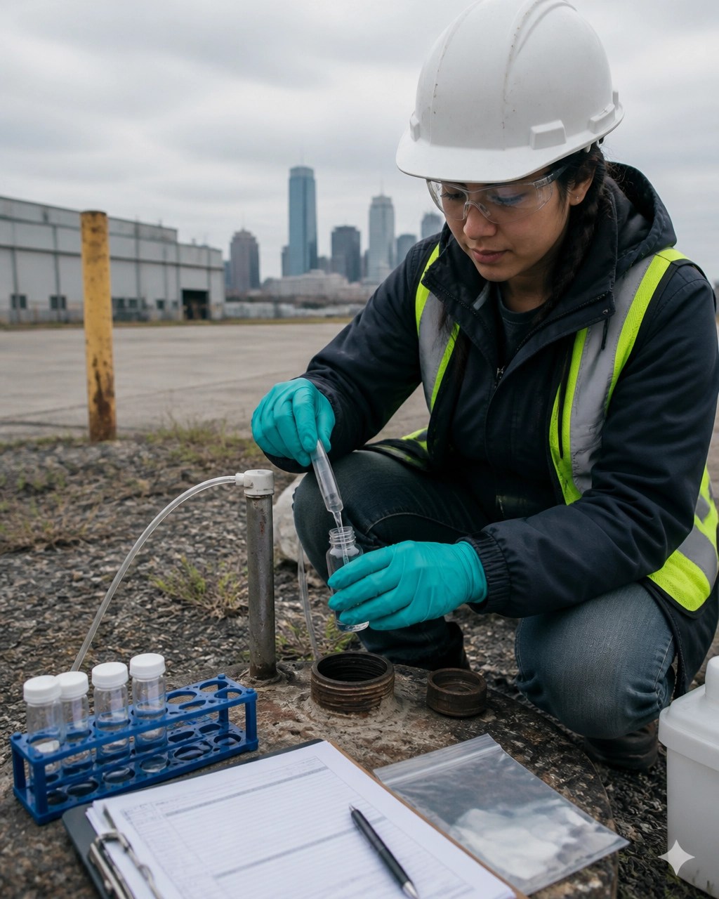 PFAS groundwater sampling at an industrial site near Jersey City