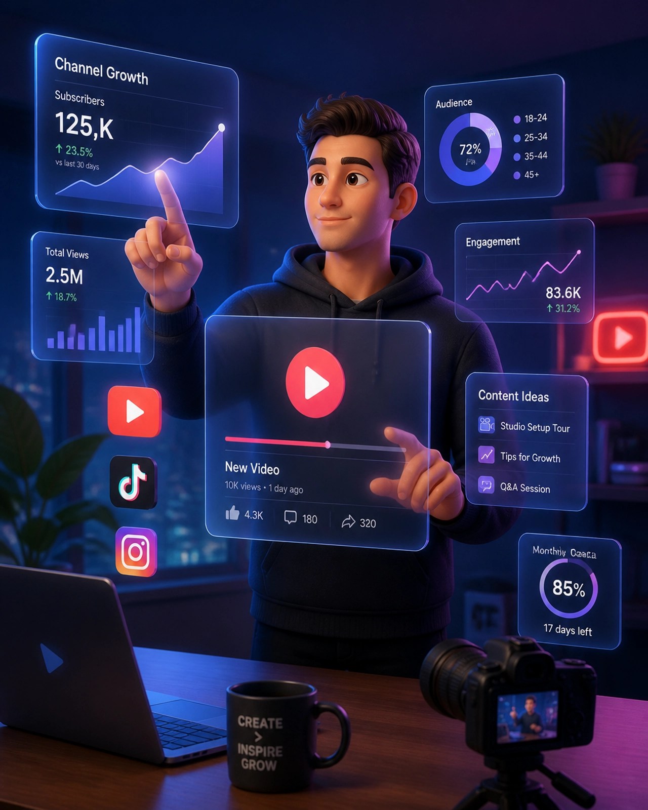 Content creation and growth illustration
