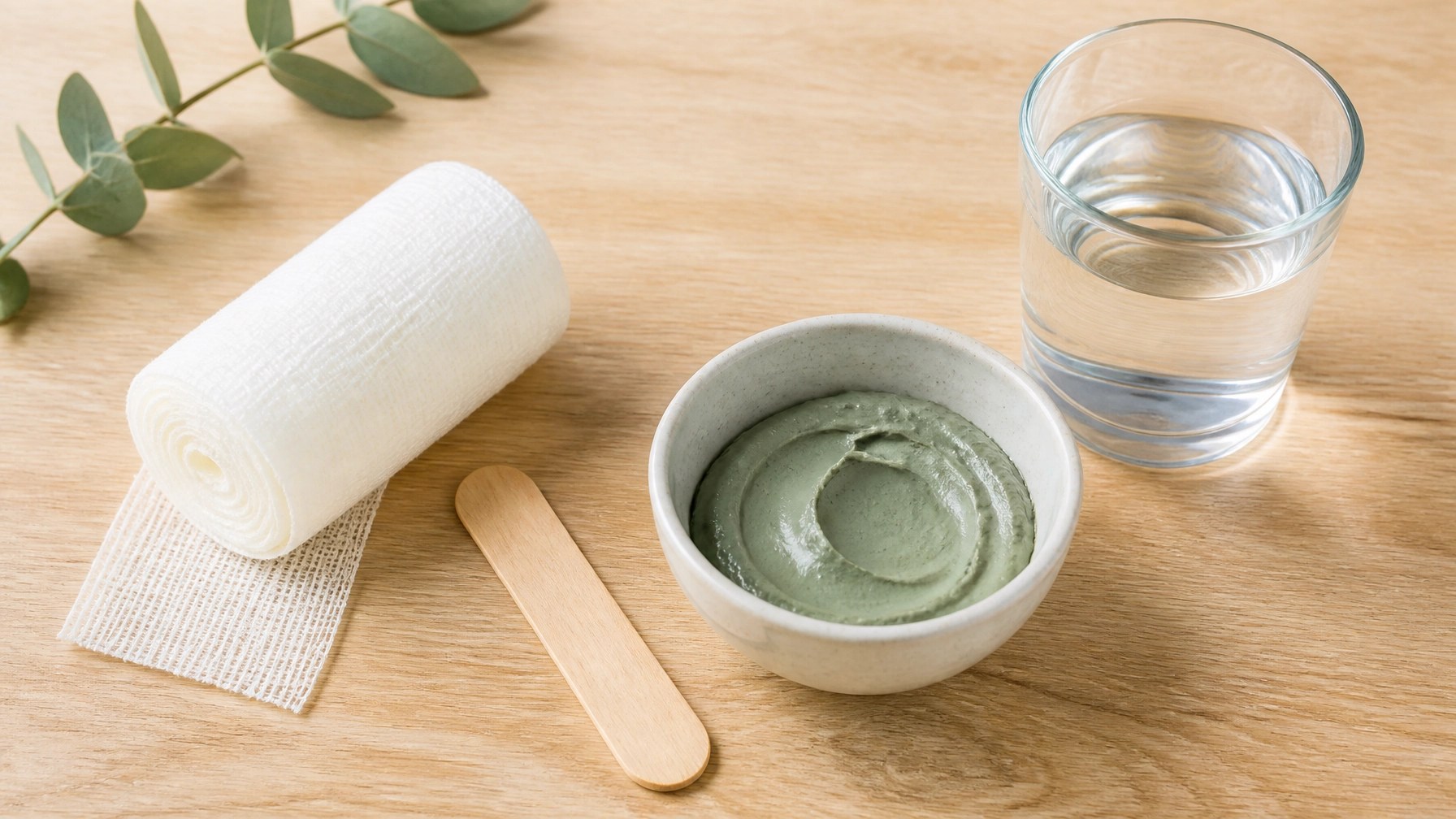 Athlete recovery kit with gauze and clay