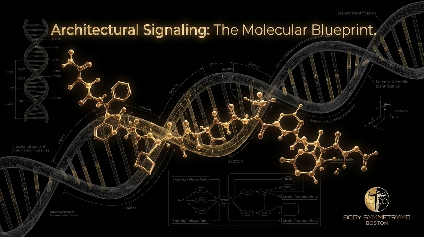 Peptide Science: 3D render of architectural signaling molecules for cellular repair