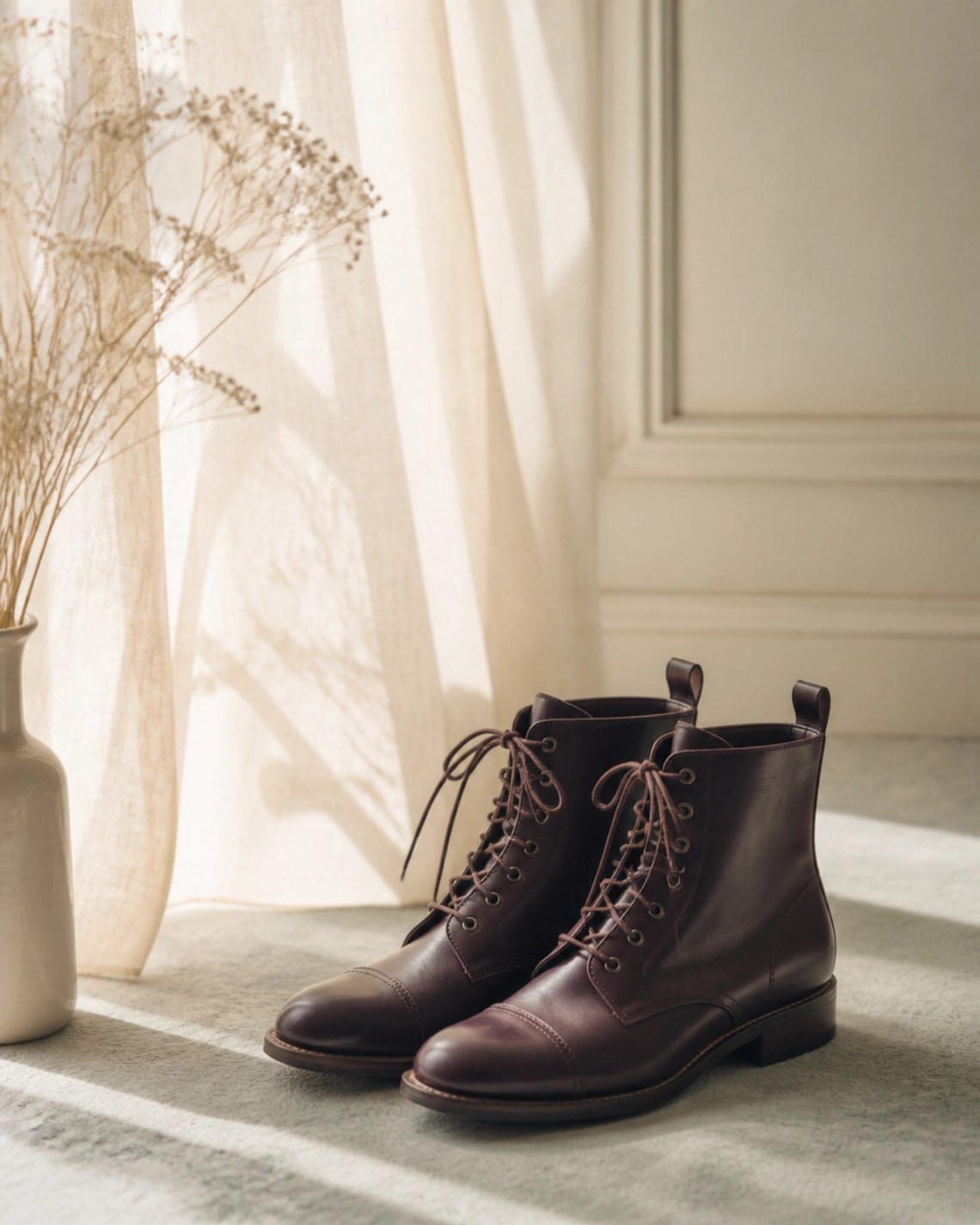 A pair of leather boots, symbolizing a divine delay that saved a life.