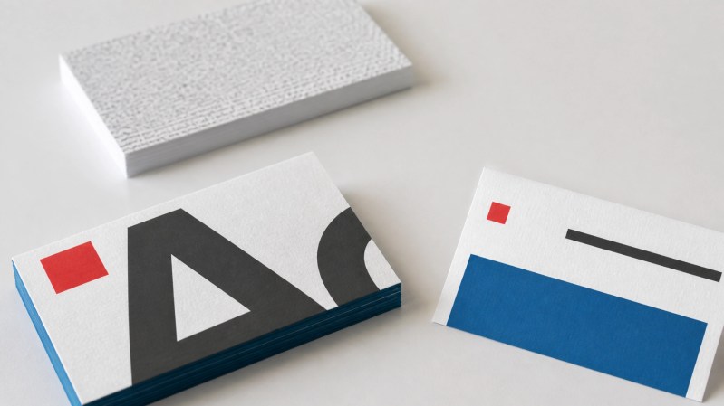 Business card typography design study with clear and unclear lettering