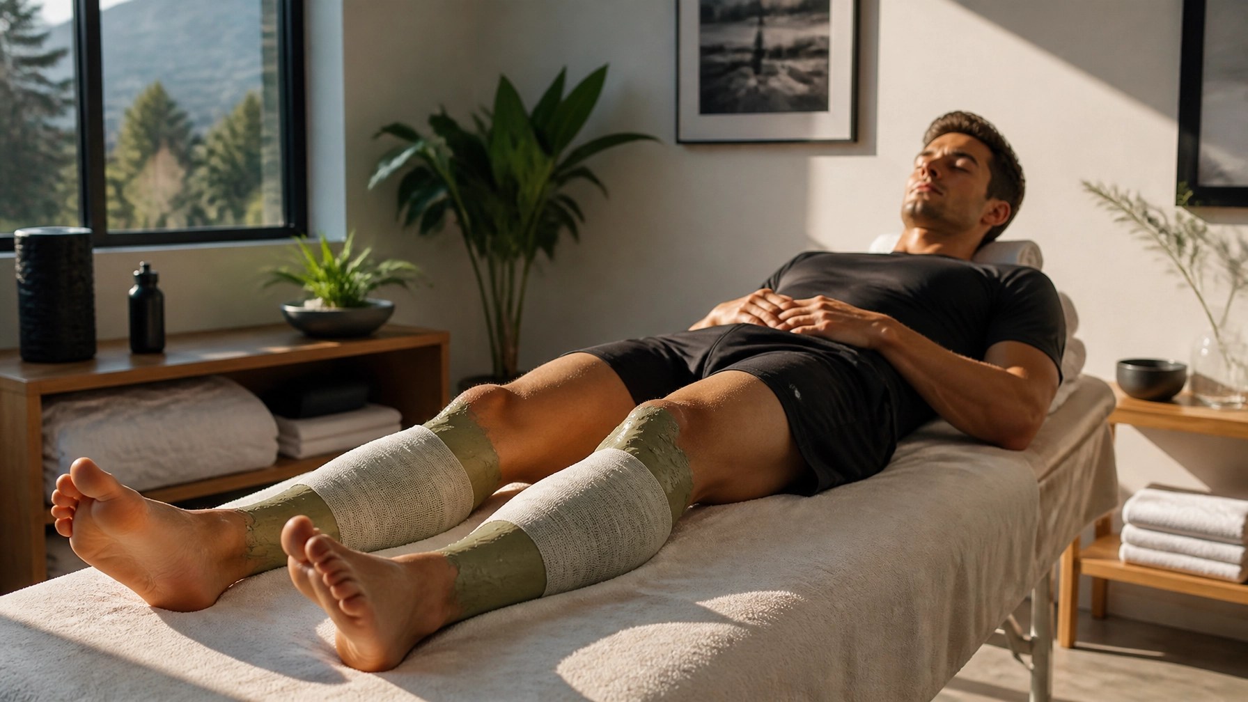 Athlete wrapped in clay