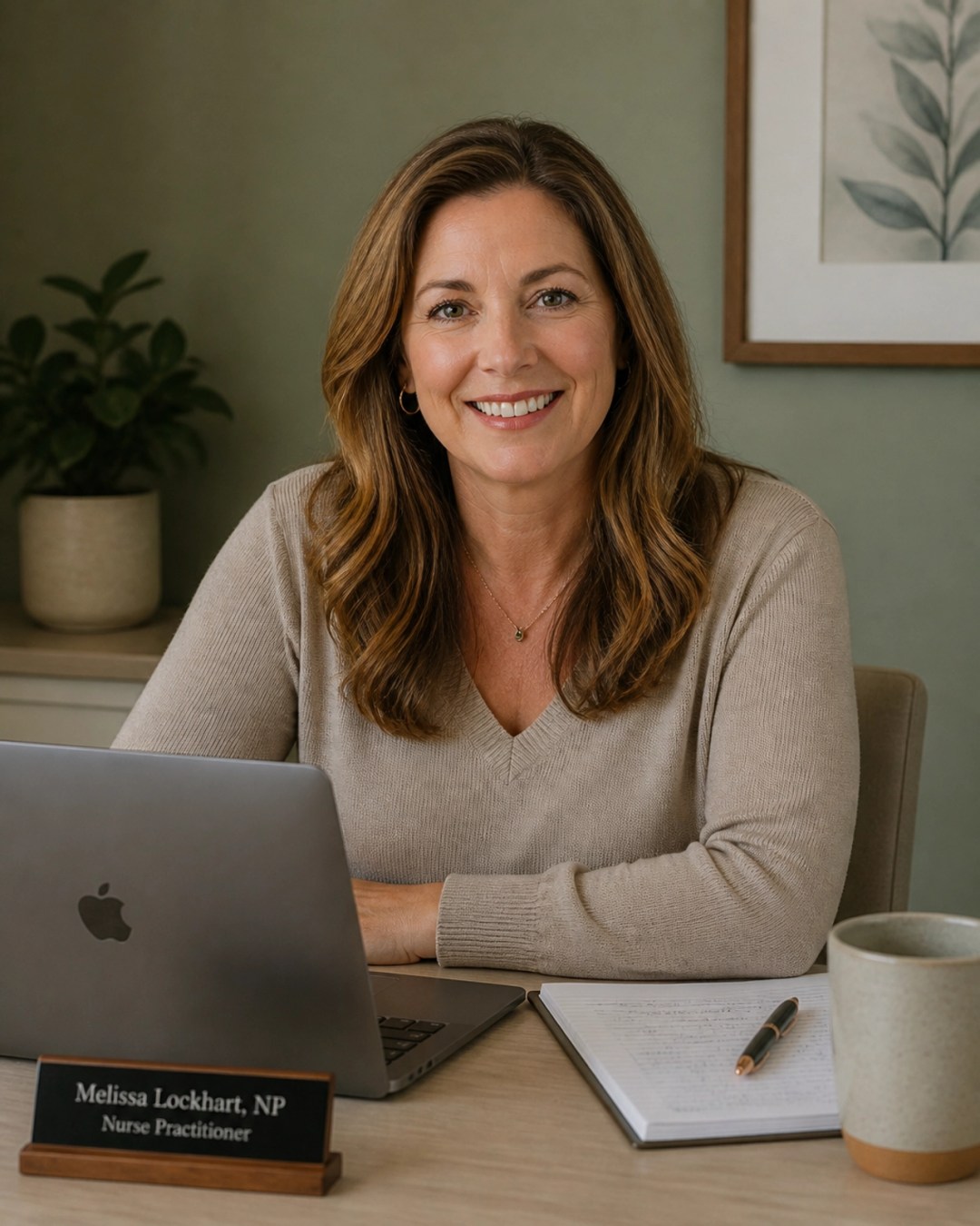 Dr. Melissa Lockhart, NP, in a supportive and professional healthcare setting.