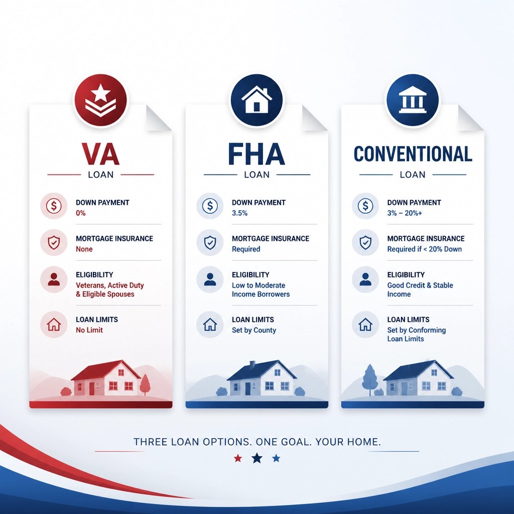 Minimalist graphic showing side-by-side loan comparisons