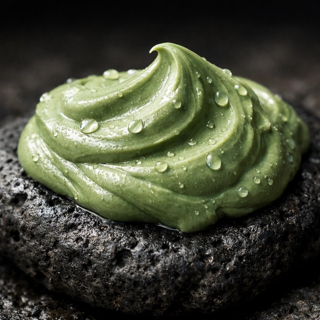 Mineral-dense French green clay texture for athlete muscle recovery and joint health.