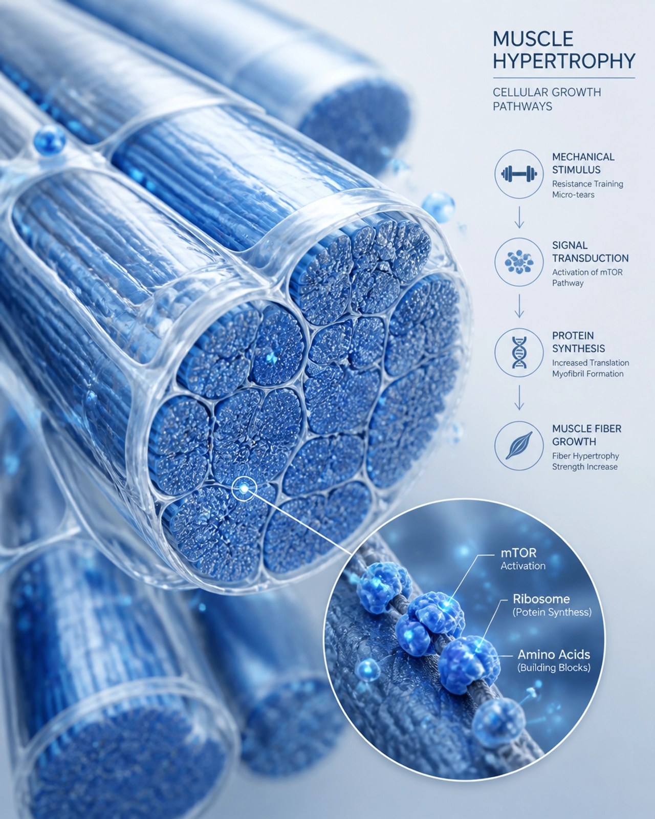 Microscopic View of Muscle Fiber Hypertrophy