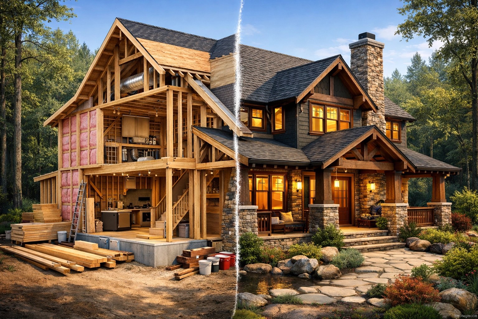 Detailed view of a North Georgia home's structure illustrating insurance replacement cost.
