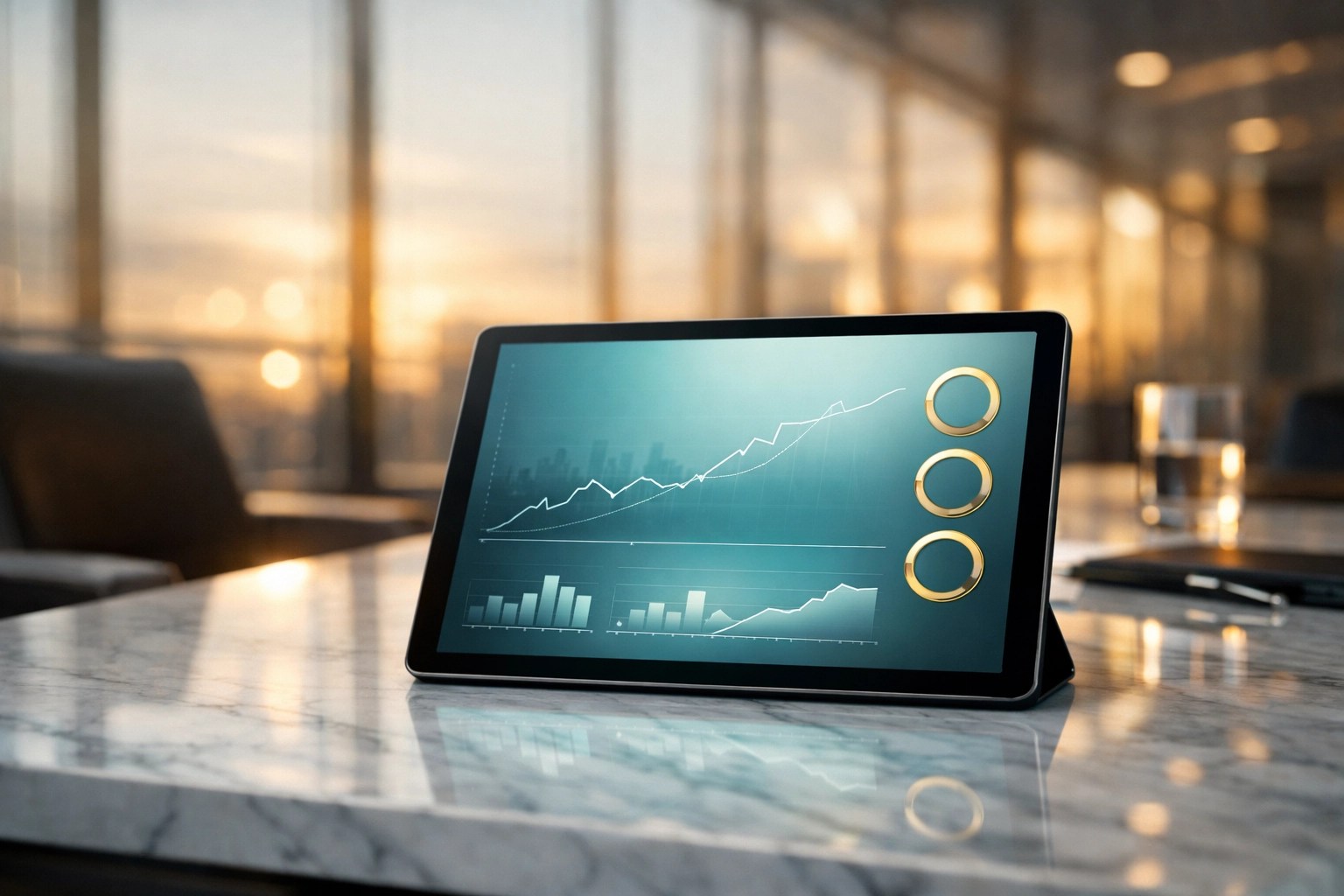 Digital dashboard on a tablet representing modernized system infrastructure and reliable reporting.
