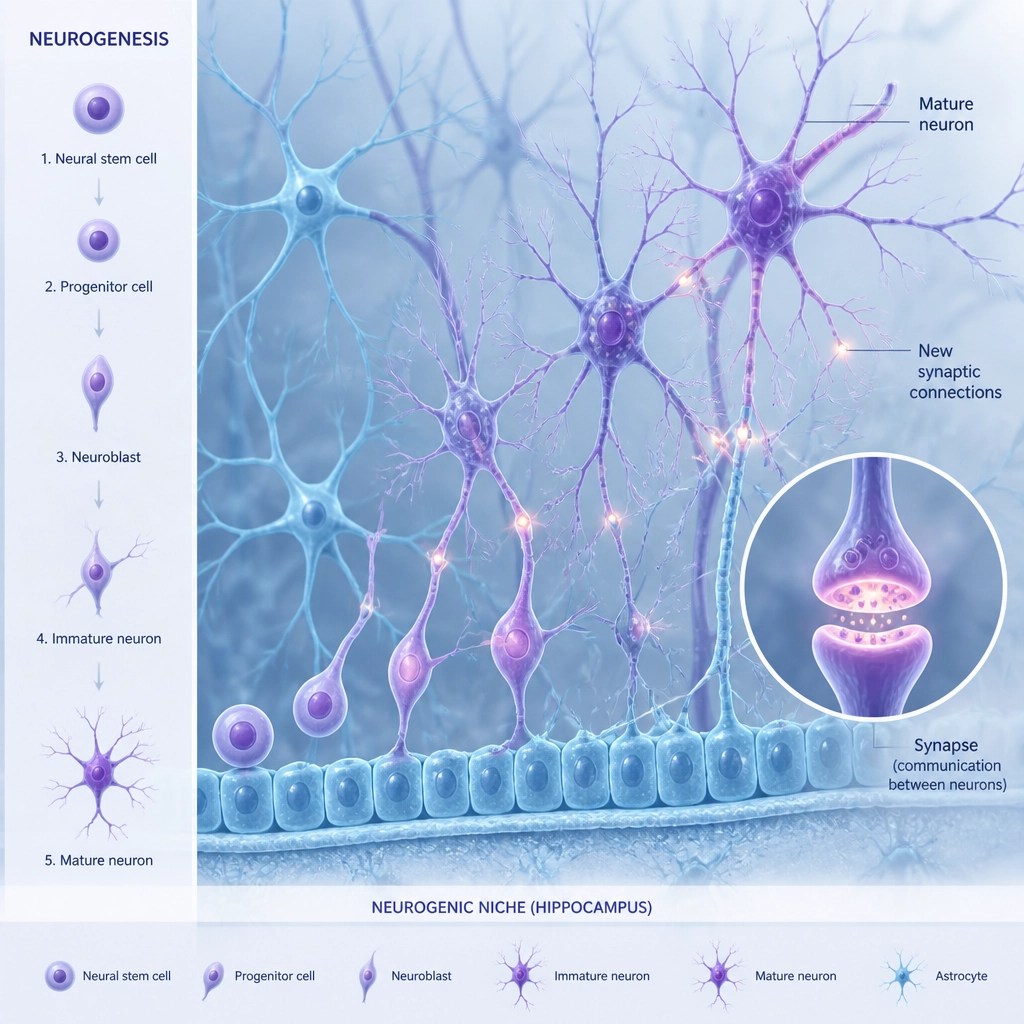 Neurogenesis Microscopic Illustration