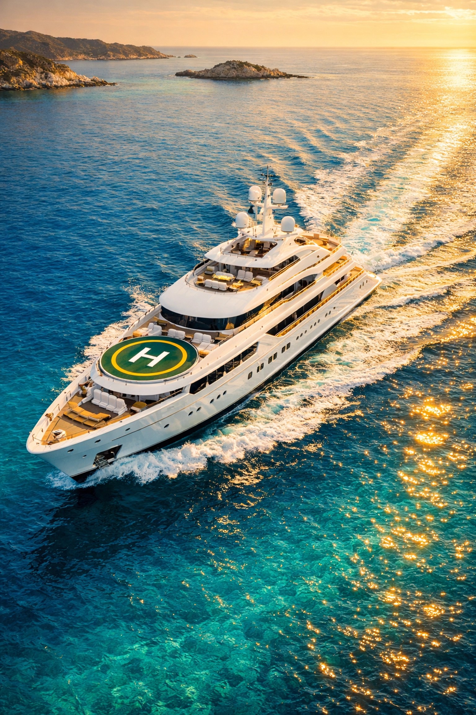 Luxury yacht cruising Mediterranean waters for high-net-worth client travel coordination