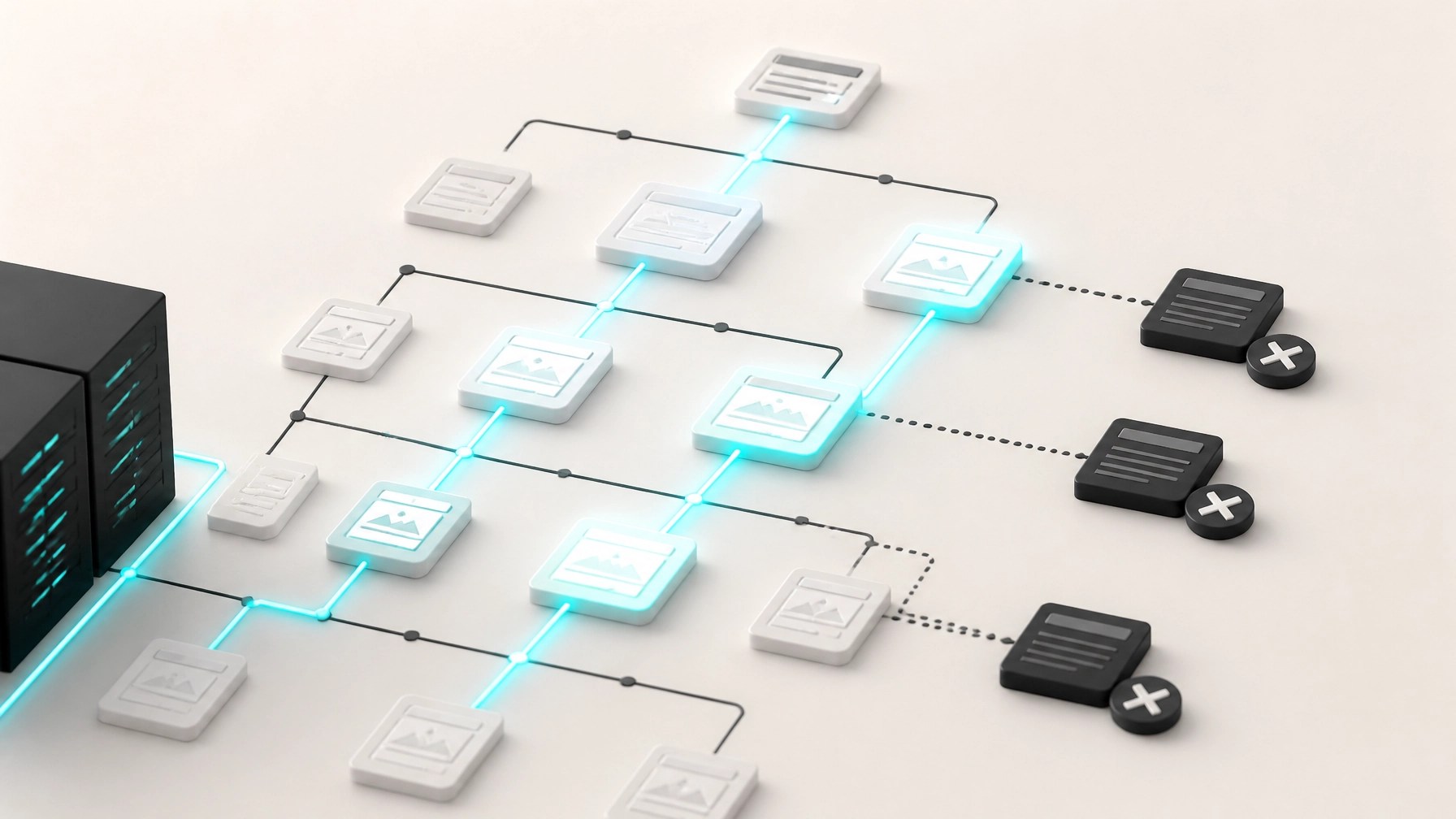 Technical SEO crawlability visual showing a structured website hierarchy and accessible crawler pathways