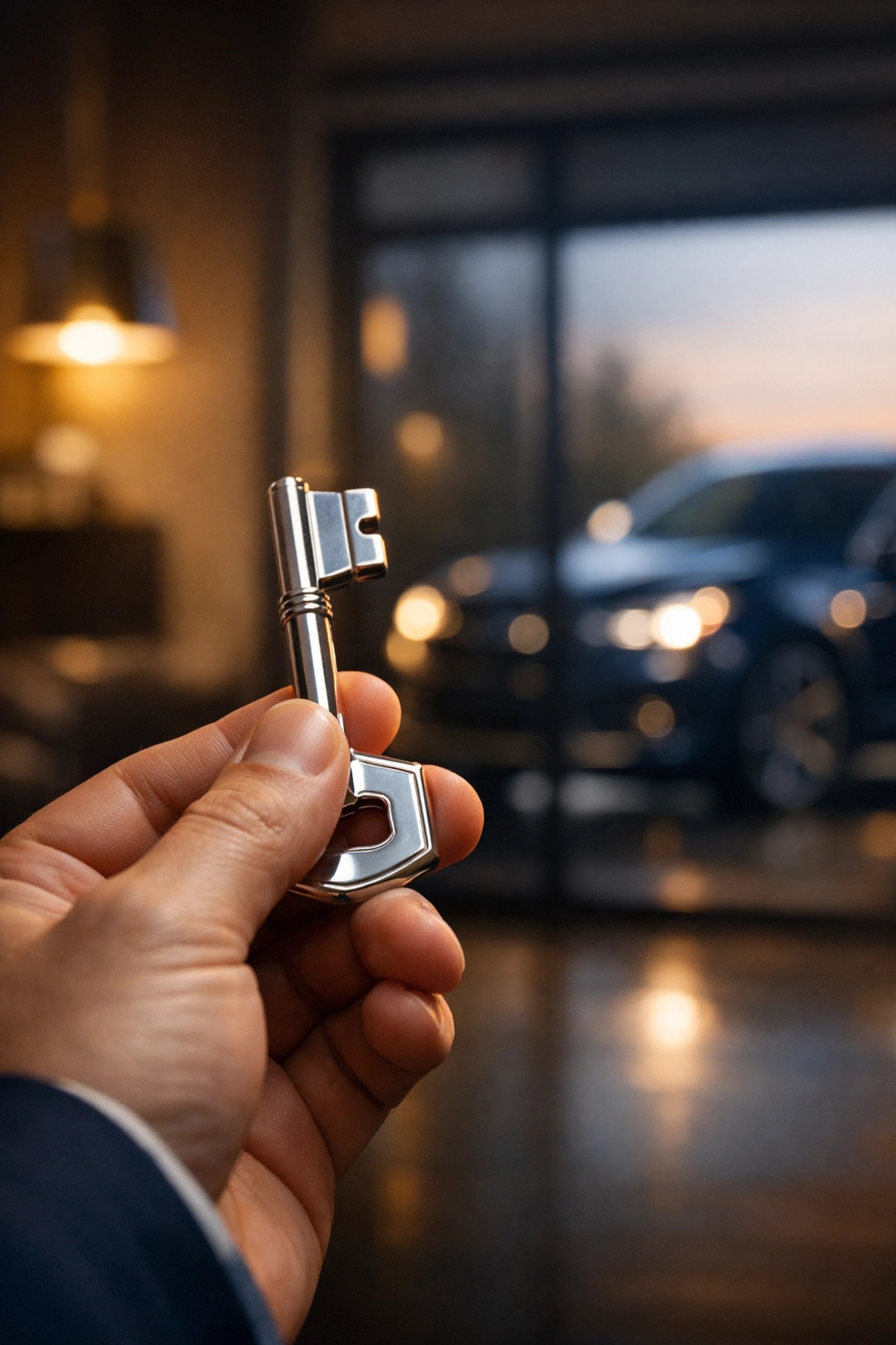 Hand holding a silver key symbolizing financial liquidity and access to life insurance cash value.