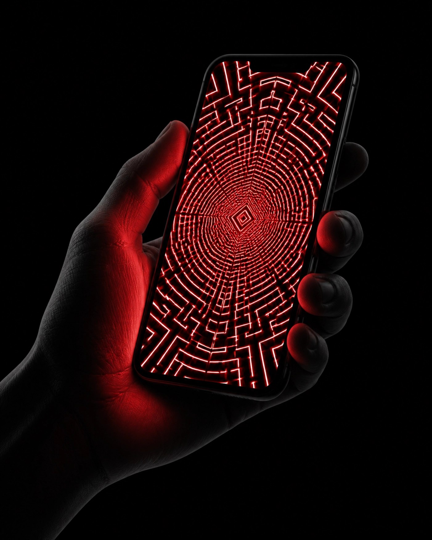 A hand holding a glowing smartphone representing the viral distraction economy and social media noise.