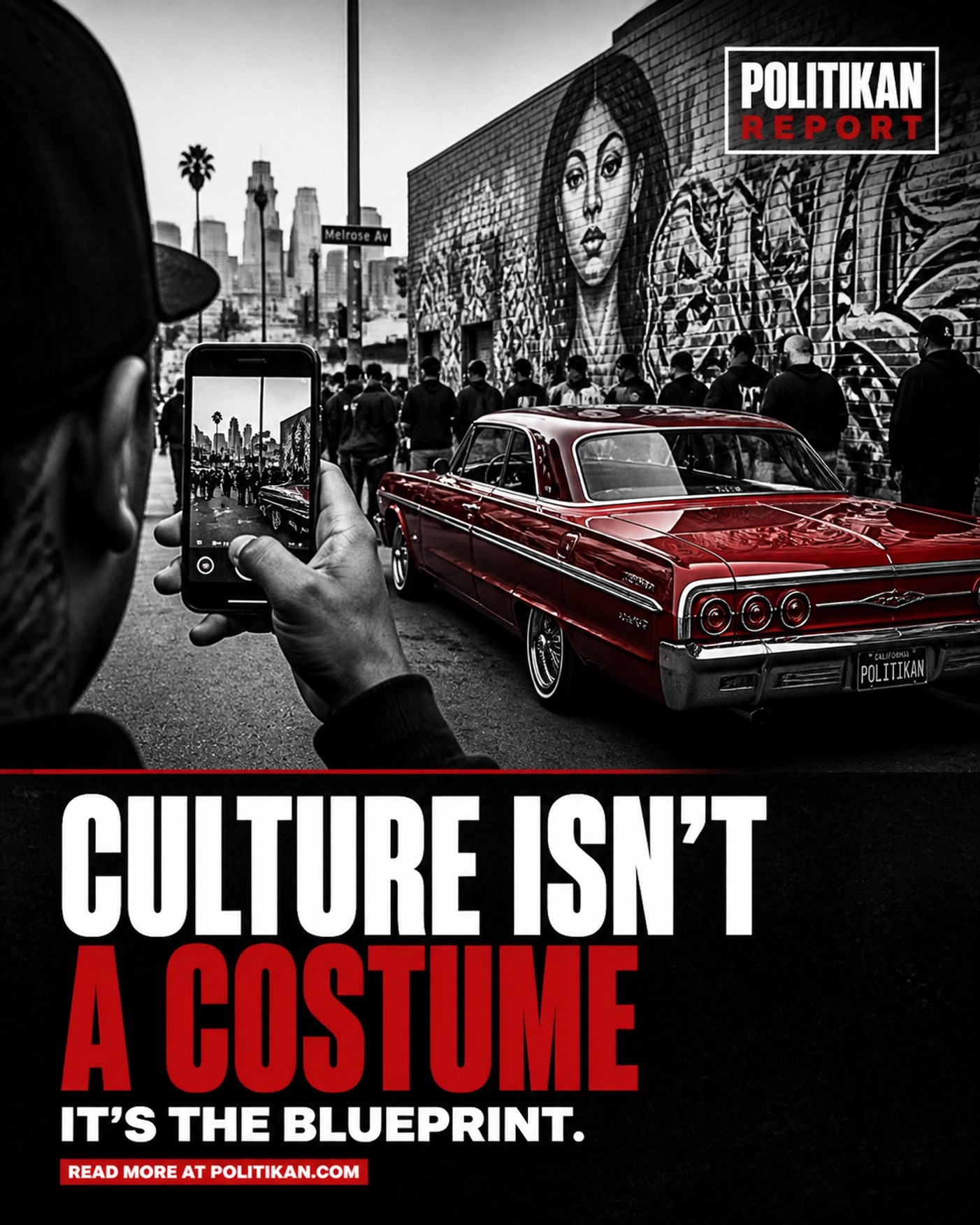 Smartphone capturing urban street culture and youth trends in a West Coast neighborhood.