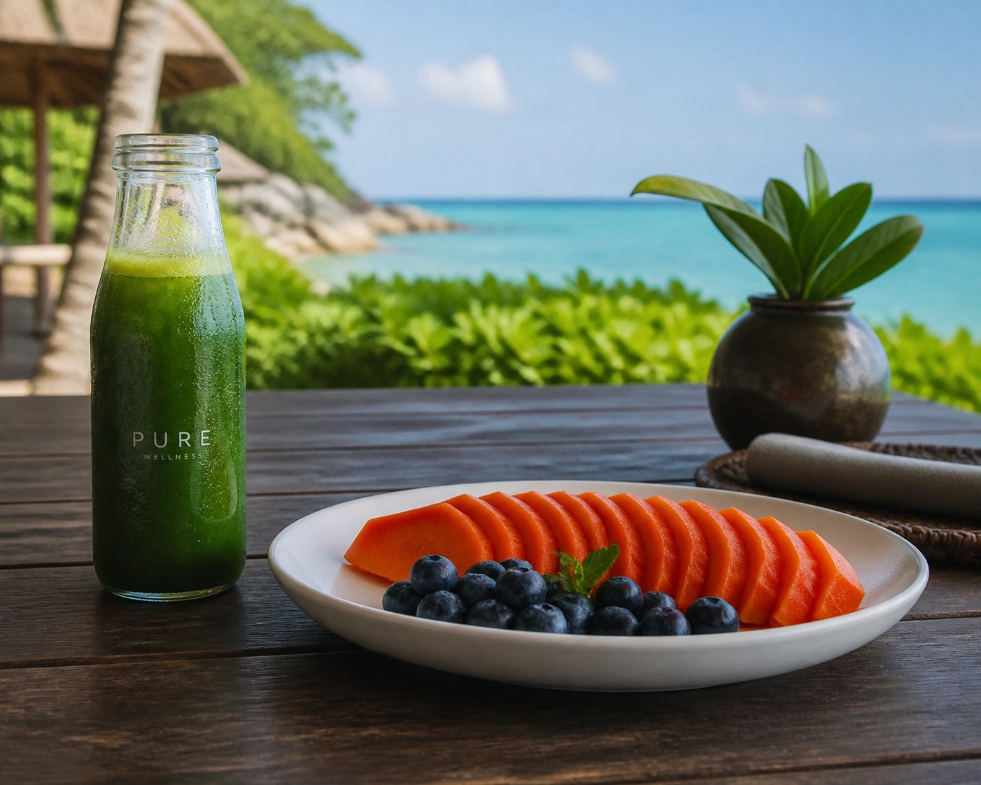 Starting the day with a green juice to fight the nasty gut