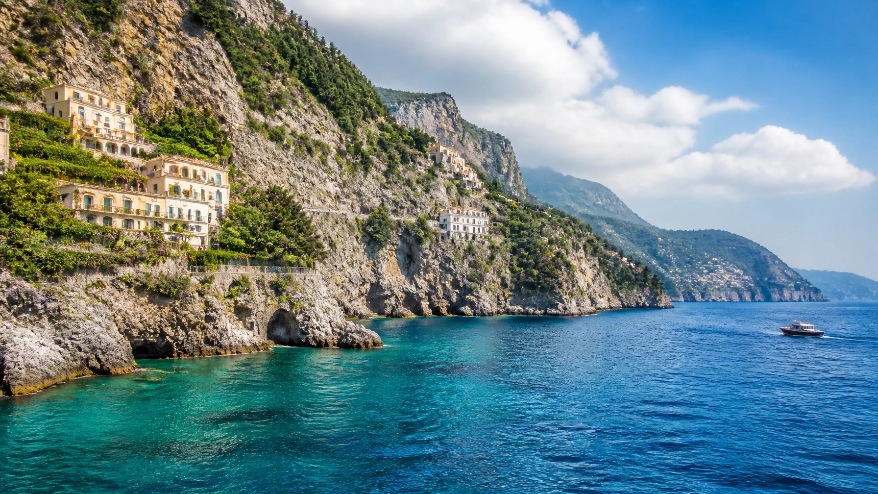 The Amalfi Coast’s cobalt sea, lemon terraces, and cliffside villages