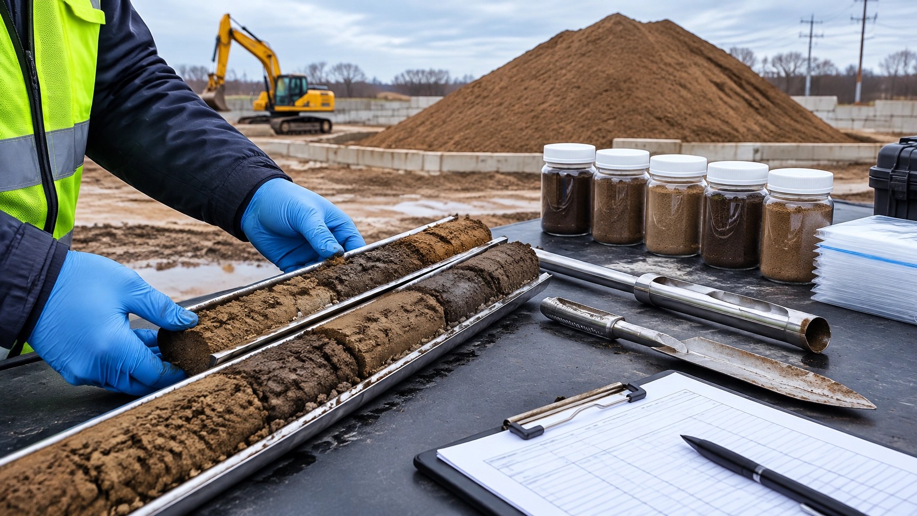 Soil samples and field documentation prepared for a New Jersey soil management program